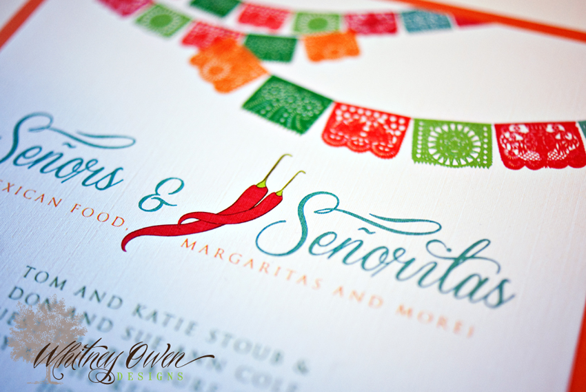 Mexican themed wedding invitations